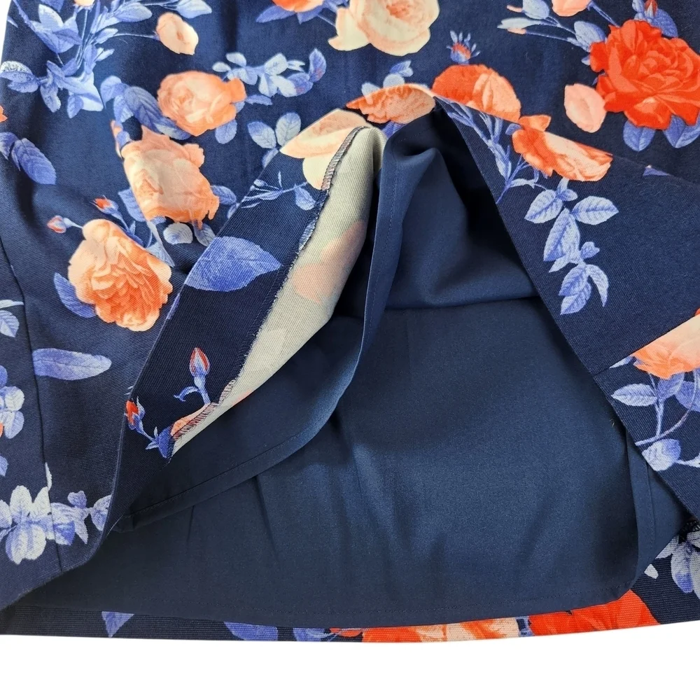 Talbots Floral Navy Pencil Skirt Size 4